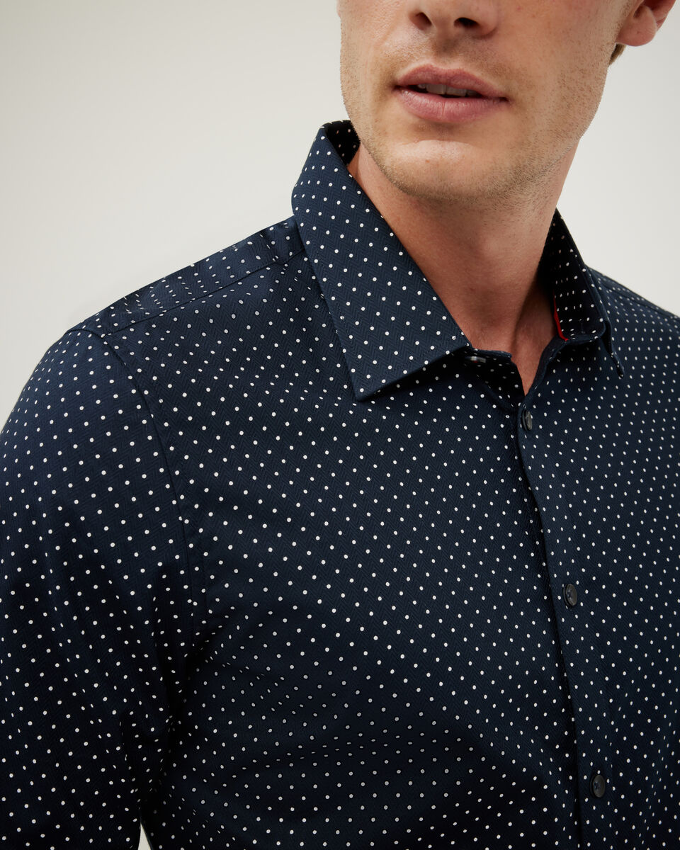 Polka Dot Print Long Sleeve Shirt, Navy Polka Dot Print Long Sleeve Shirt, Navy, hi-res
